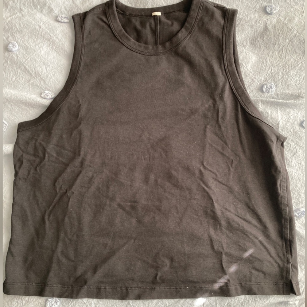 LULULEMON Classic Fit Cotton Blend Tank Top Black 10 NEW